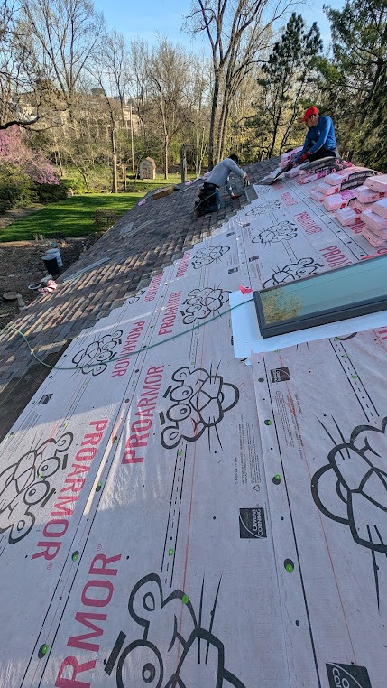 Wind damage roof repair in Westerville OH